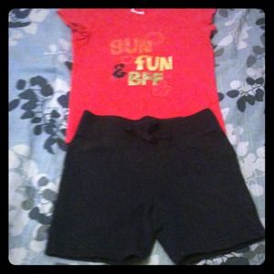 📦Bundled📦 Girls Graphic shirt & Bermuda shorts