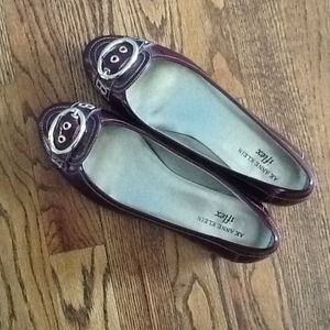 Mahogany color flats. Never worn.