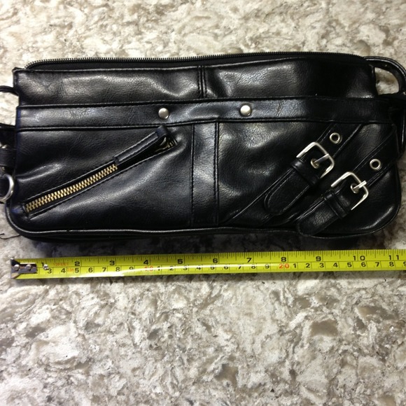Black leather clutch bag - Picture 4 of 4