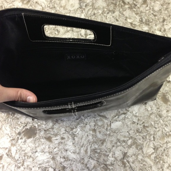 XOXO black faux leather clutch. - Picture 3 of 4