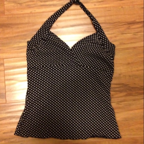 SOLD!!!   Black polka dot halter top