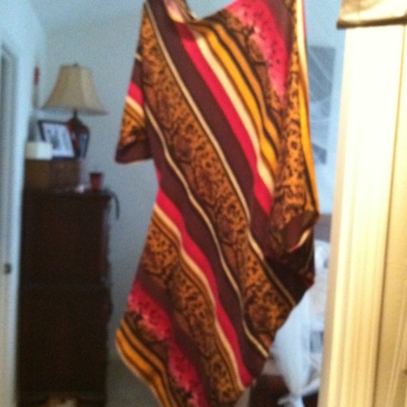 A-cimetrical   style dress! Bright colors!
