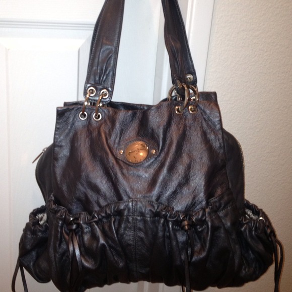 Junior Drake Gunmetal Grey Leather Handbag