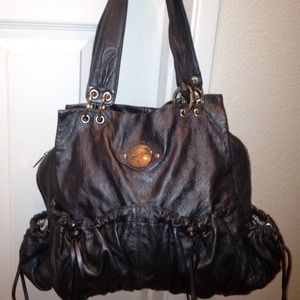 Junior Drake Gunmetal Grey Leather Handbag