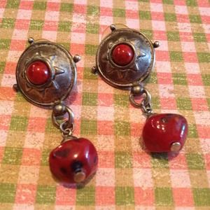 Antique Red Stone Earrings!