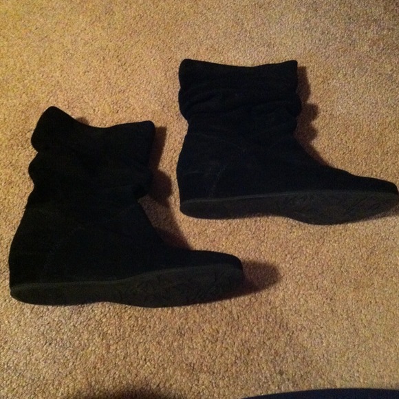 Black suede booties