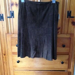 Brown swede skirt