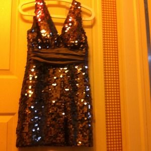 Charcoal Forever21 vneck sequin dress size medium
