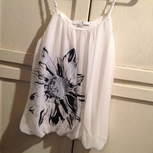 Braided strap bubble tanktop with flower design