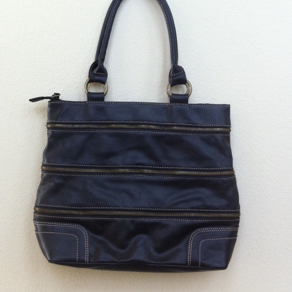 Black Multi-Zipper Purse