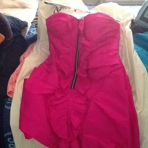 Hot pink dress with zipper front