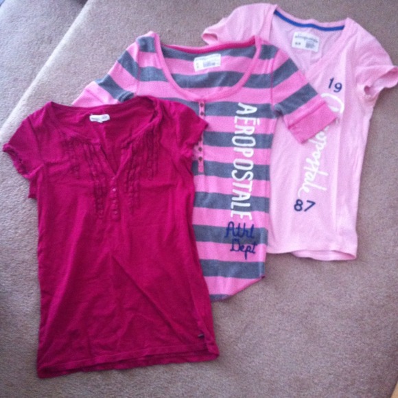 BUNDLE! 3 super cute Aeropostale pink shirts!