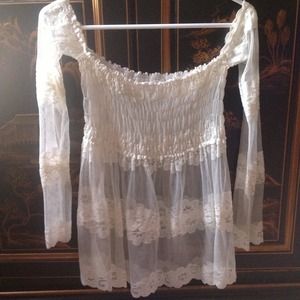 Lace off shoulder top