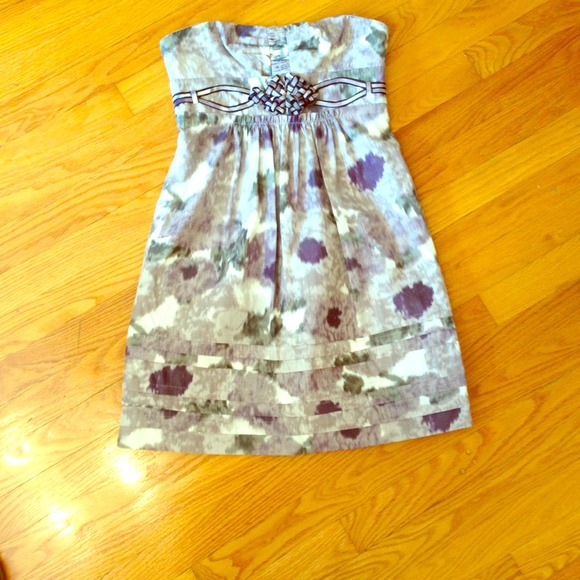SOLD BCBG strapless size 2 purple flower