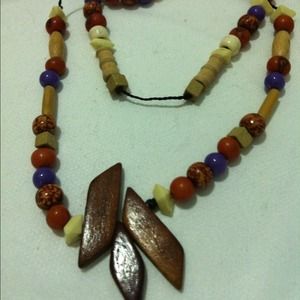 Wood beads necklace.