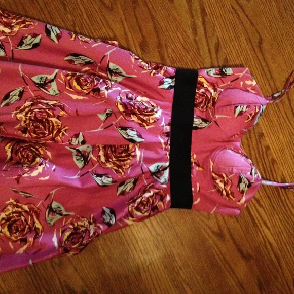 Pink floral summer dress