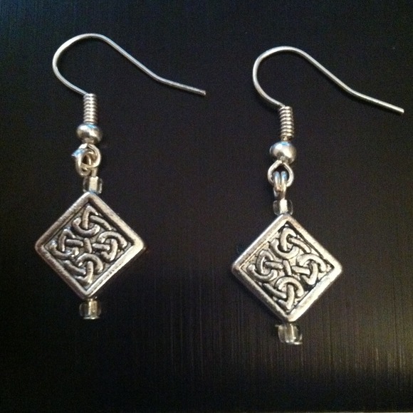 Silver Celtic design earrings