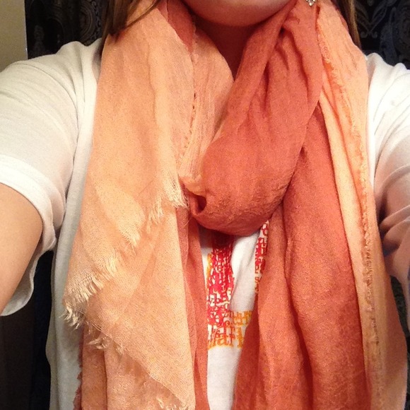 PRICE REDUCED!! Salmon/orange colored scarf - Picture 1 of 3
