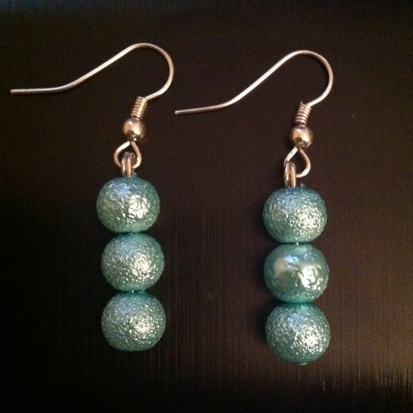 Light blue beaded earrings