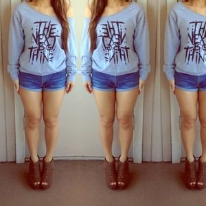 The Next Big Thing off the shoulder sweater.