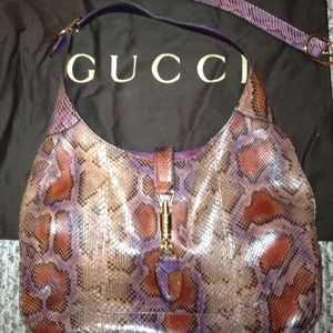 Gucci! Handpainted python 'Jackie' shoulder bag!