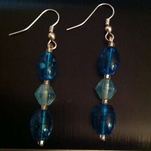 Blue beaded earrings