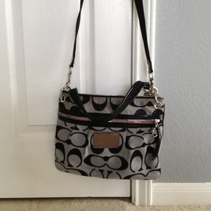 Coach black/grey cross body Purse