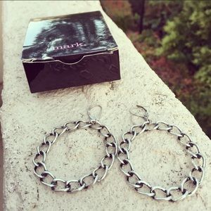 Beautiful burnished silvertone  hoop earrings