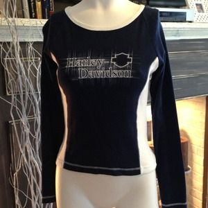🎉SOLD🎉 15% off Navy & white Harley shirt