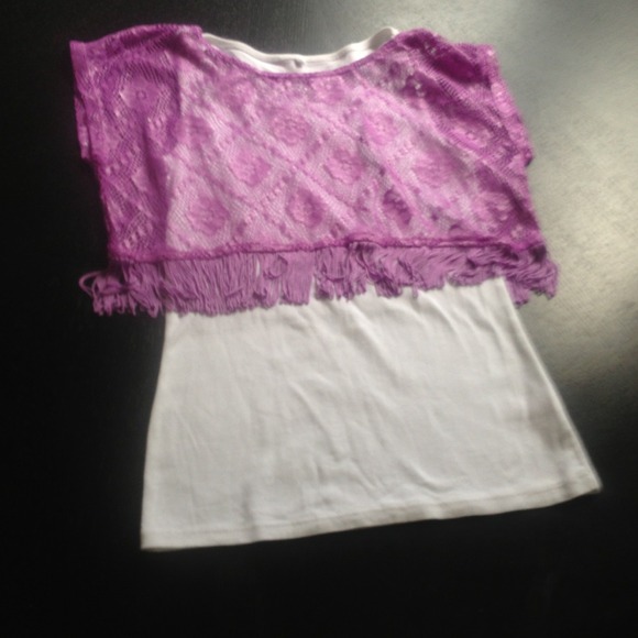 Justice white/purple top