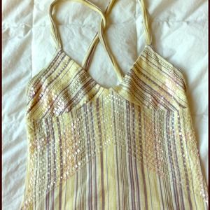 Armani Exchange yellow and purple sequin tank