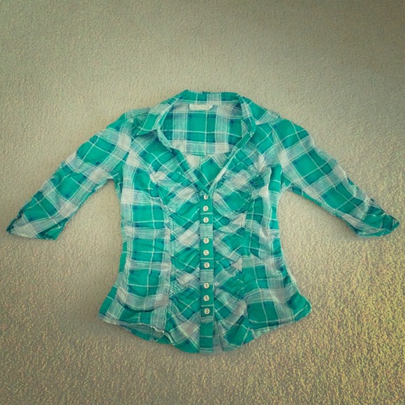 Button up, plaid shirt