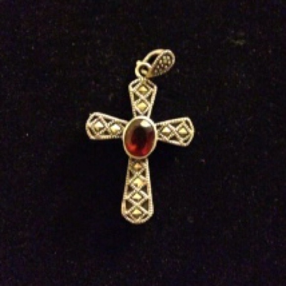 121N - Sterling Silver & Ruby Pendant