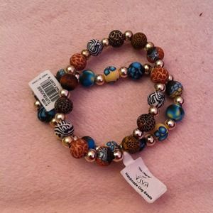 2 handmade clay bracelets