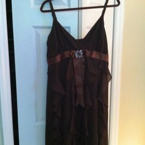 Truffle colored chiffon cocktail dress sz 10.
