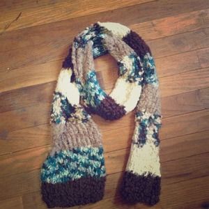 Brown white and blue Scarf