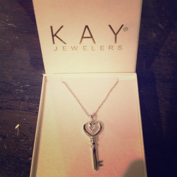 Sterling silver key necklace