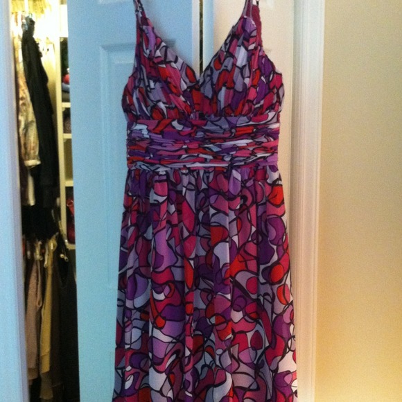 Multi-colored sassy cocktail dress by Oleg Cassini