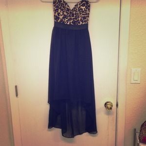 Cheetah Print High Low Dress