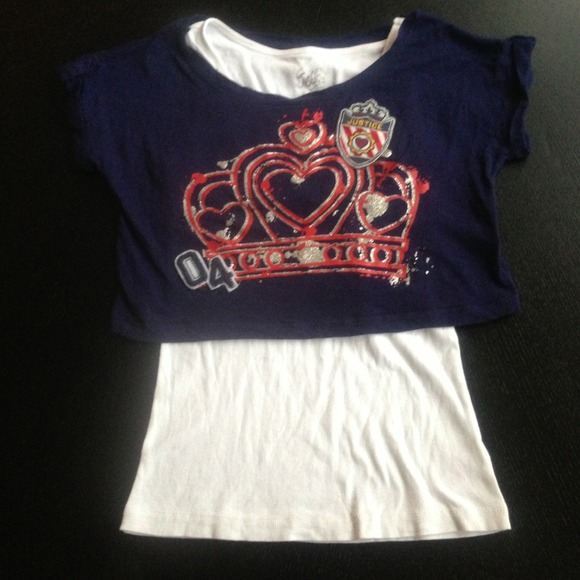 🔴SOLD🔴Justice white and blue top