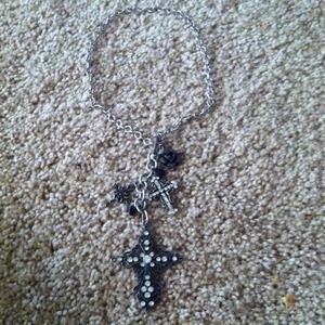 Hold !!' Unique cross statement necklace