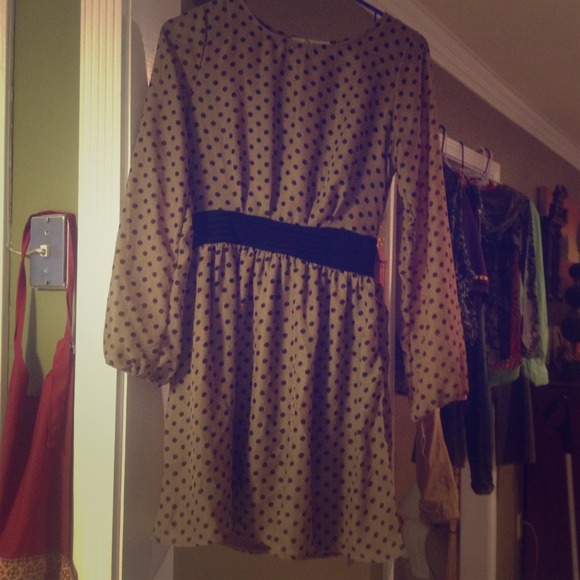 Brown Dress with Black Polka Dots