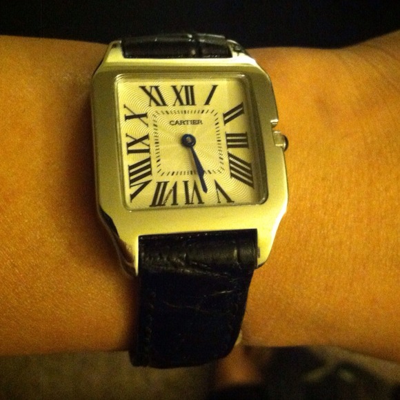 Cartier square faced leather strapped