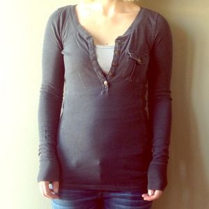 RESERVED! American Eagle Pocket Henley Navy Blue