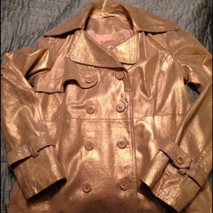 Raw GOLD leather trenchcoat