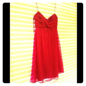 Mid length 100% silk fuchsia dress
