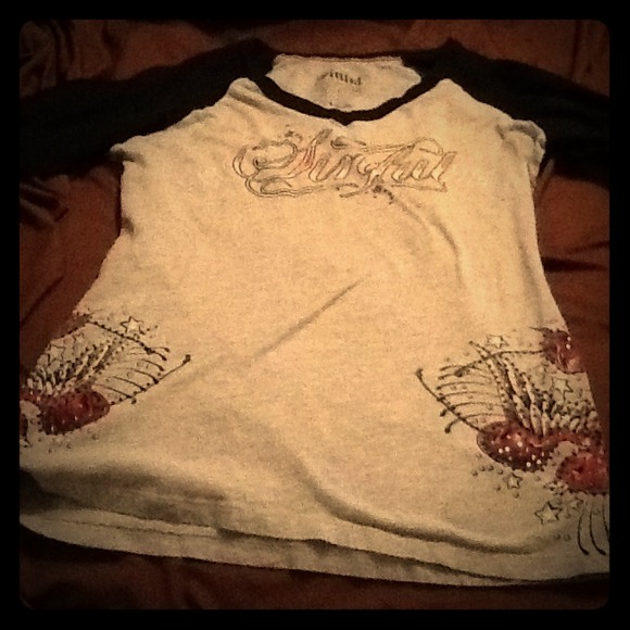 Sinful baseball tee.