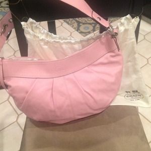 Pink leather coach