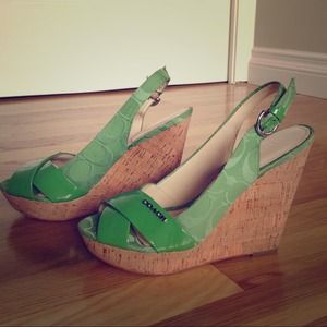 👠👠Coach sling back wedge sandal