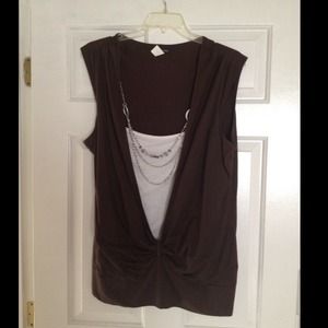 Brown dressy top